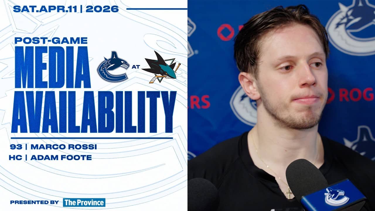 Marco Rossi & Adam Foote Post-Game Media | Vancouver Canucks at San Jose Sharks (Apr 11 2026)