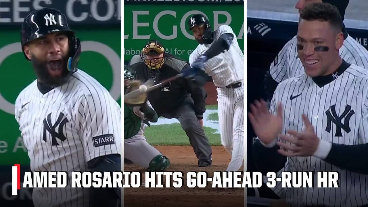 Amed Rosario blasts 3-run shot for 2nd HR of the night to put Yankees ahead vs. A's 🥶 | ESPN MLB