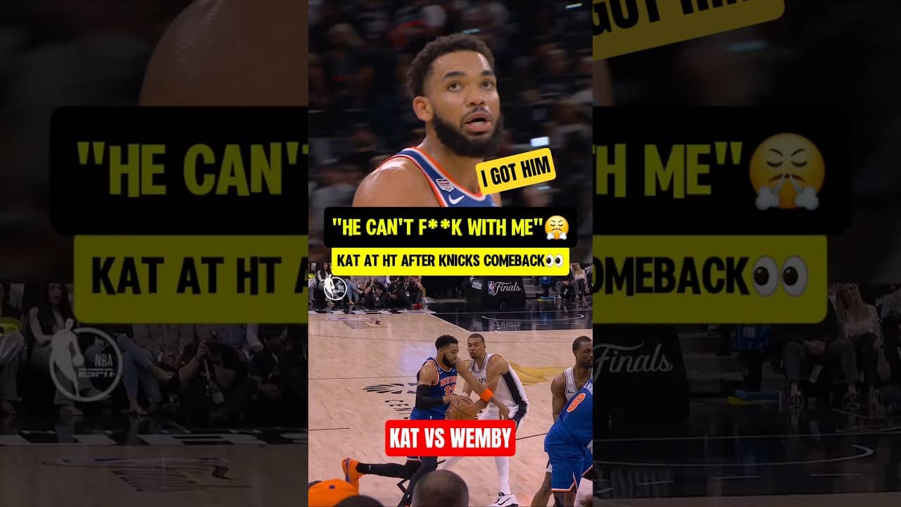 KAT held Wemby in the first half👀