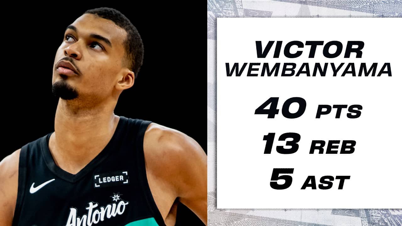 Victor Wembanyama Dominates in Return with 40 PTS, 13 REB, 5 AST & 2 BLK vs. Dallas