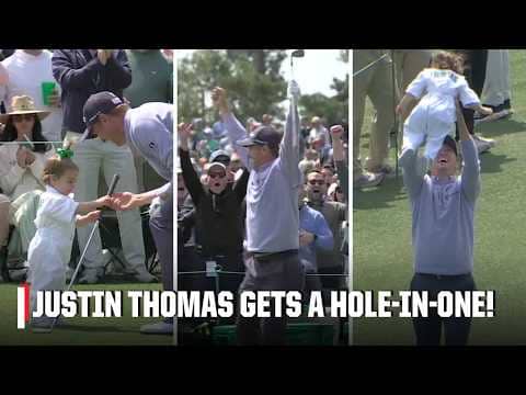 JUSTIN THOMAS GETS THE FIRST HOLE-IN-ONE OF THE PAR 3 CONTEST 🔥 | The Masters