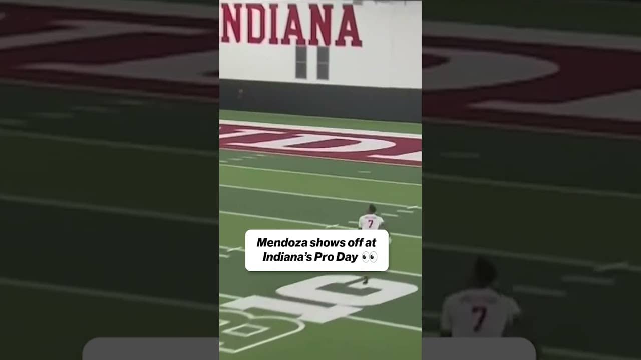 Projected No. 1 pick Fernando Mendoza showcases his arm at Indiana’s Pro Day 😮‍💨 #NFL #Indiana