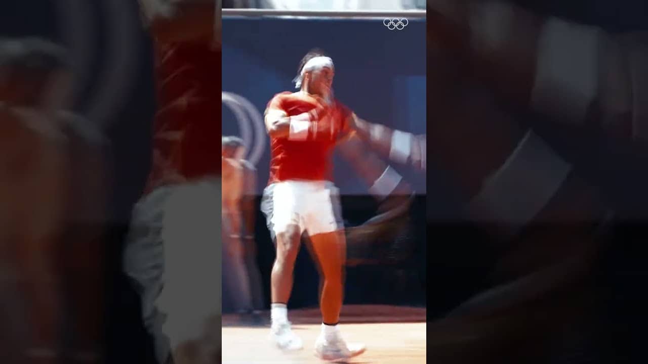 Rafa in action. ⚡️Rafael Nadal with relentless passion and intensity at #Paris2024. 🔥🎾#Olympics