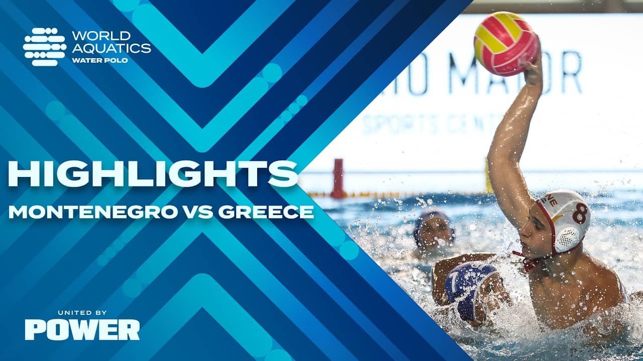 Full Match Highlights | Montenegro vs Greece | Men's U18 Water Polo Championships | Quarter-Finals