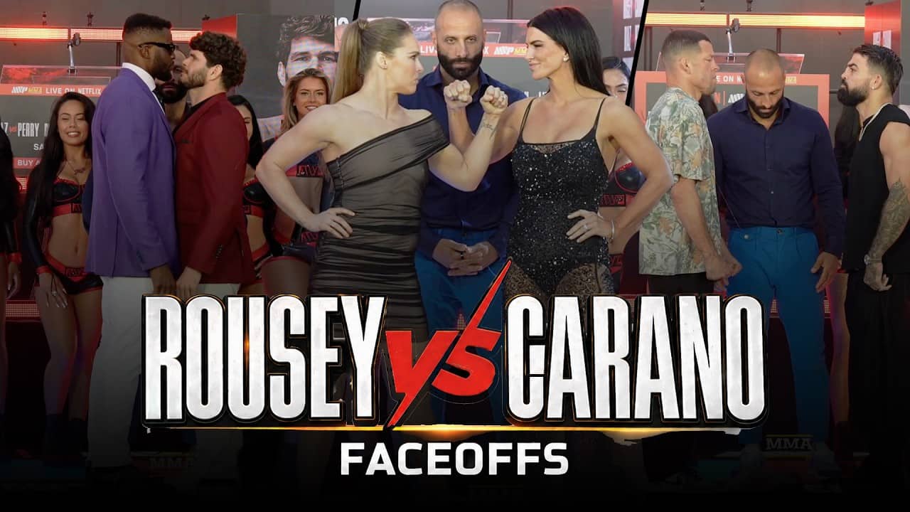 Rousey vs. Carano Staredowns | Diaz vs. Perry | Ngannou vs. Lins | MMA Fighting