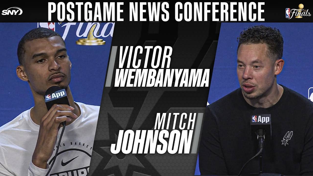 Victor Wembanyama & Mitch Johnson explain what went wrong for Spurs at end of Game 2 against Knicks