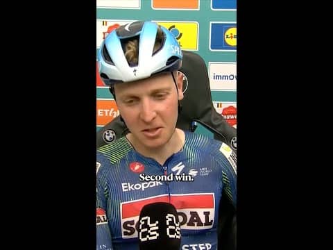 Tim Merlier after Ronde van Limburg 🎙️