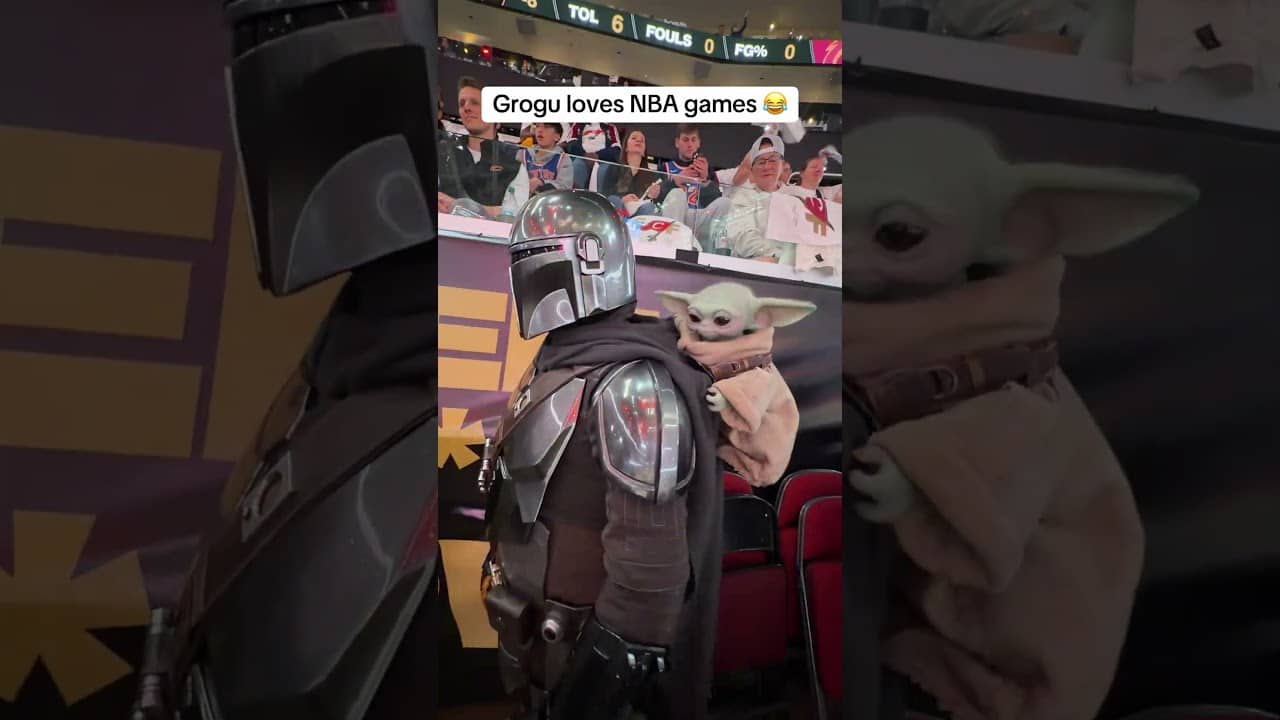 Grogu loves NBA games