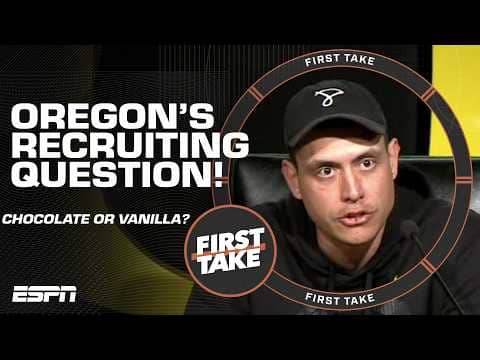 Oregon’s QB coach, Koa Ka’ai, uses an ICE CREAM question to determine who to recruit?! | First Take