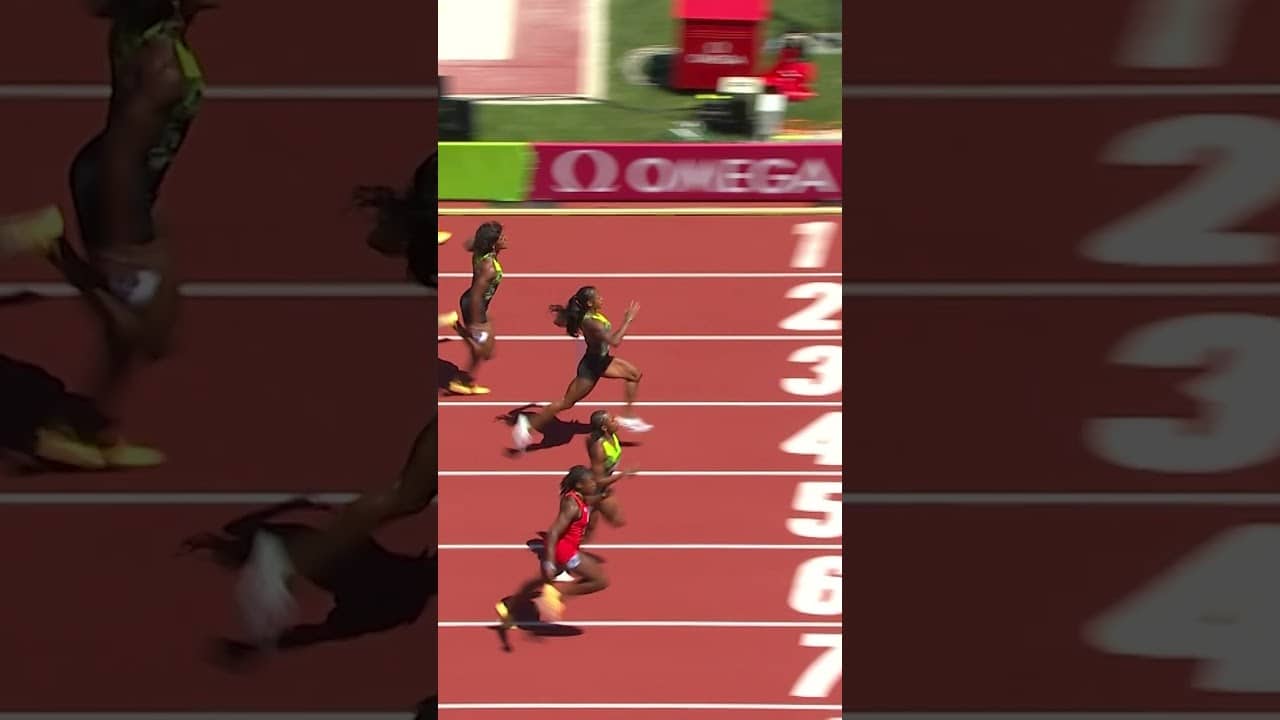 PHOTO FINISH between Melissa Jefferson-Wooden and Sha'Carri Richardson in Eugene #DiamondLeague