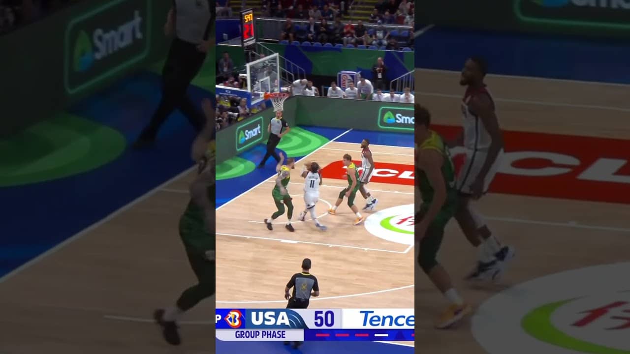 Jalen Brunson dominates the paint like a BIG 😤 #FIBAWC