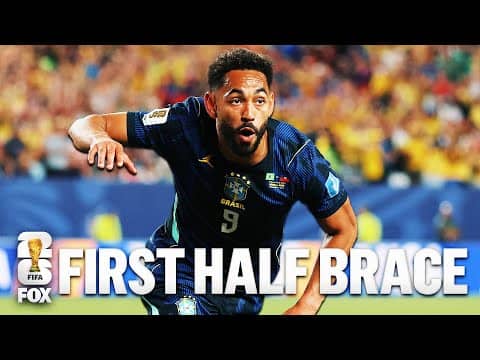 Brazil's Matheus Cunha Scores TWO GOALS in First Half vs Haiti
