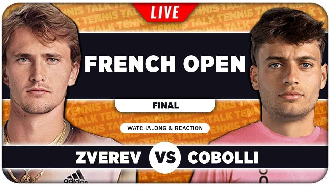 ZVEREV vs COBOLLI • French Open 2026 Final • LIVE Tennis Watchalong