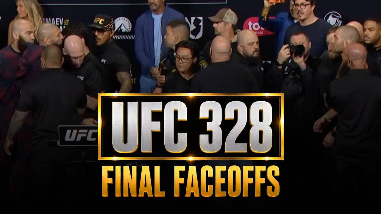 Khamzat Chiamev And Sean Strickland SEPARATED By Security At Final UFC 328 Faceoff | MMA Fighting