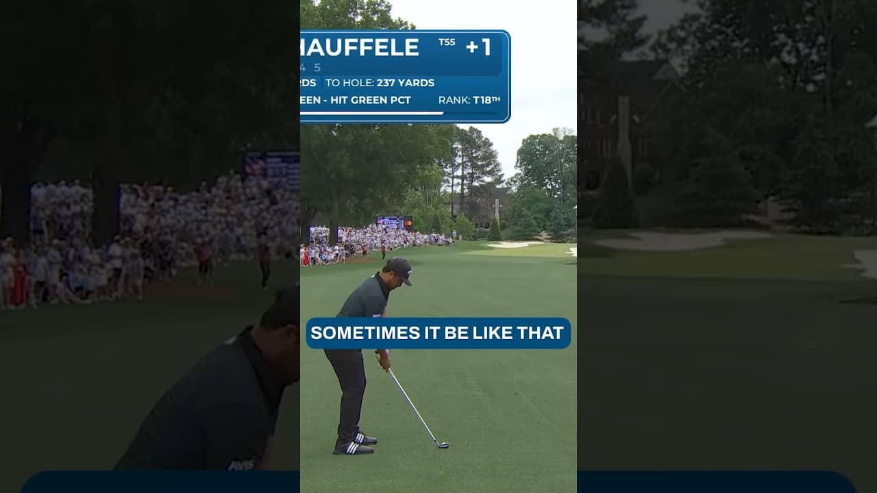 That’s showbiz baby. Xander laughs off a bad shot … makes birdie.