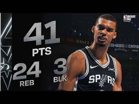 Wemby is the Youngest Player in NBA History with a 40+ PT 20+ REB Playoff Game | May 18, 2026