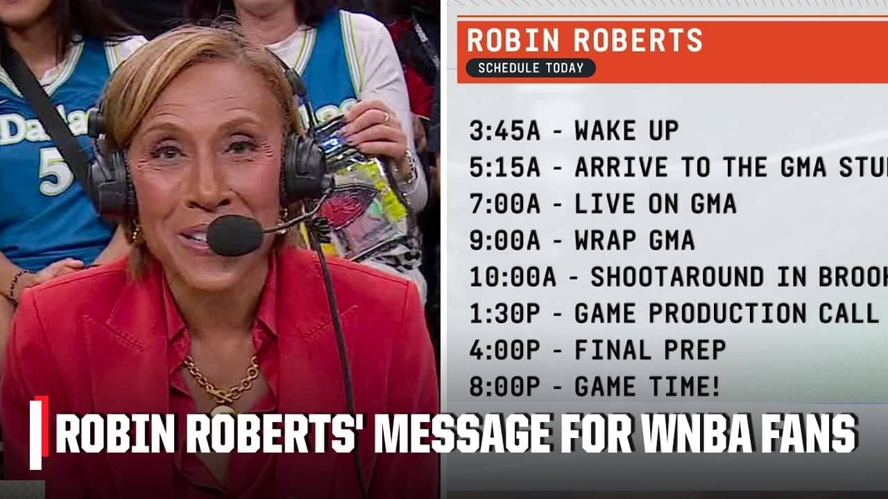 GMA's Robin Roberts thanks fans for supporting the WNBA amid her 20-hour workday 😅 | WNBA on ESPN
