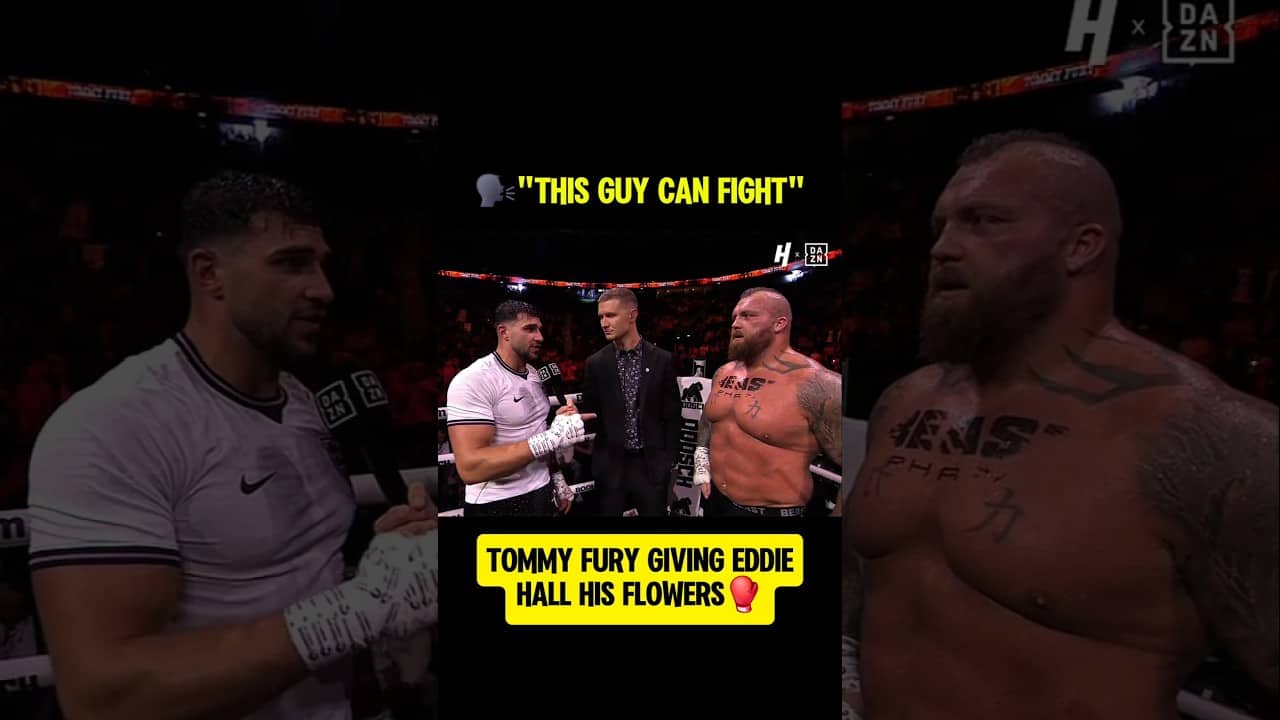 Eddie Hall gained Tommy Fury's RESPECT😤 live on @DAZNBoxing