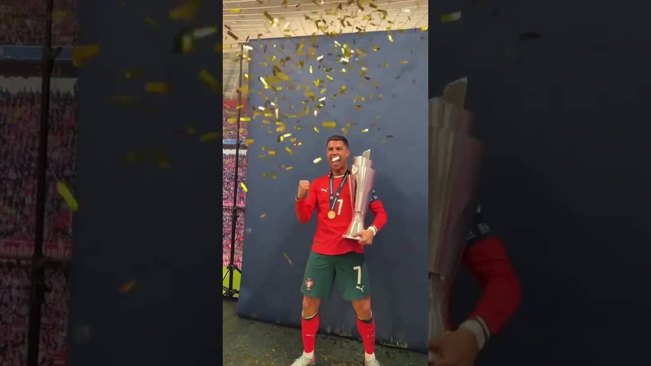 When Cristiano Ronaldo and Portugal lifted the Nations League trophy 🤩 (via @uefaeuro/IG)
