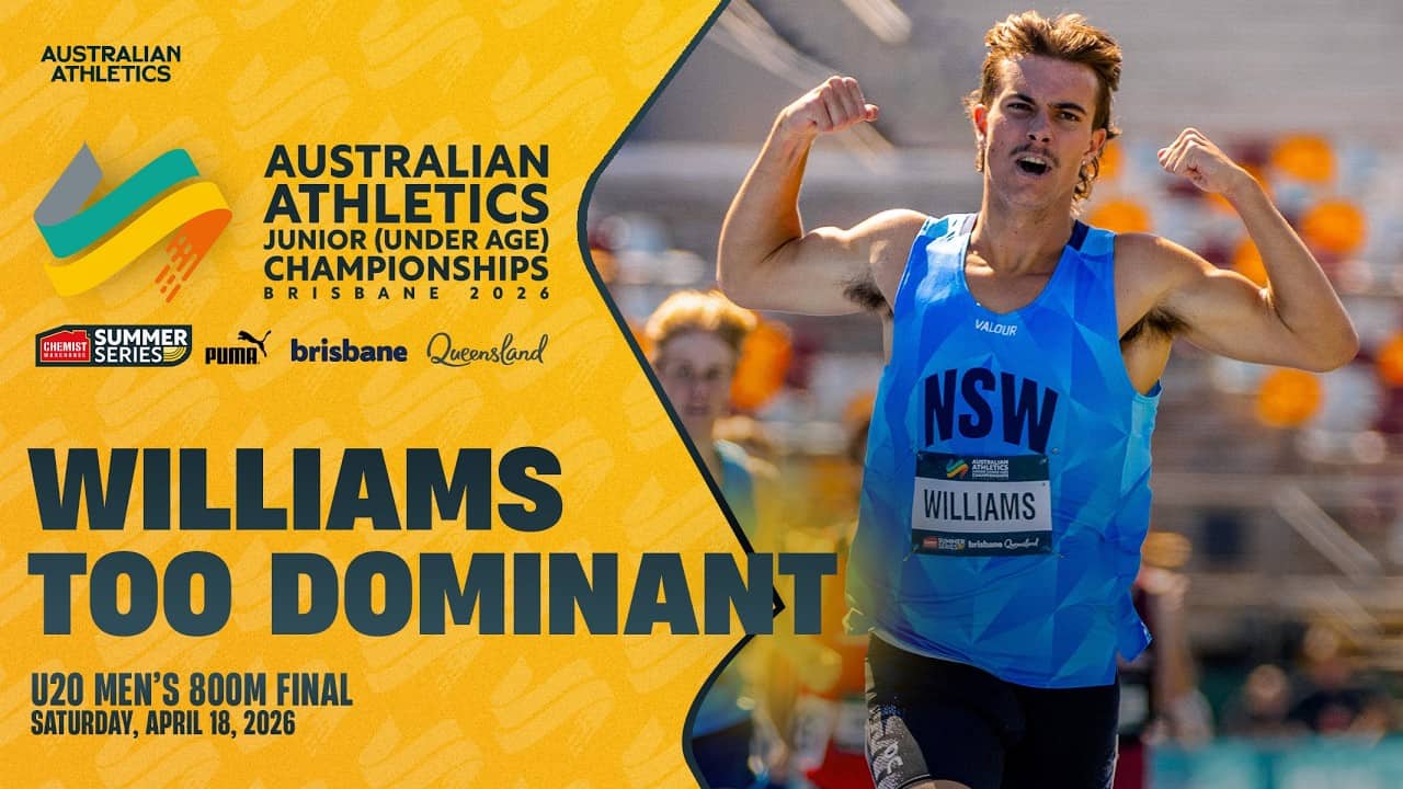 Daniel Williams domination in U20 Men's 800m final | 2026 Australian Athletics Junior Championships