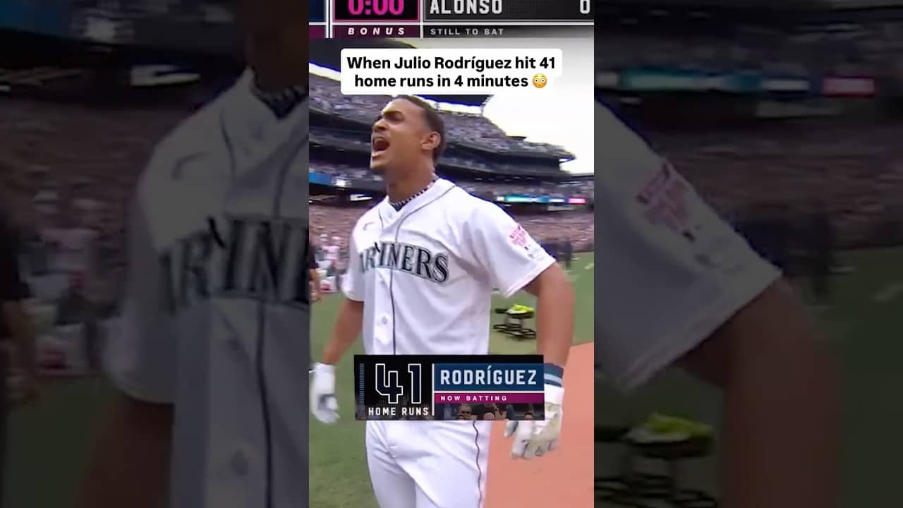 When Julio Rodríguez set the single-round Home Run Derby record and made it look easy 🔥 #mlb