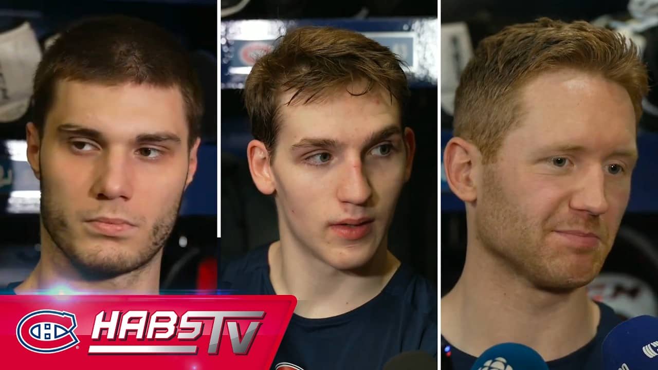 Slafkvosky, Hutson + more Habs address the media at practice | FULL PRESS CONFERENCES