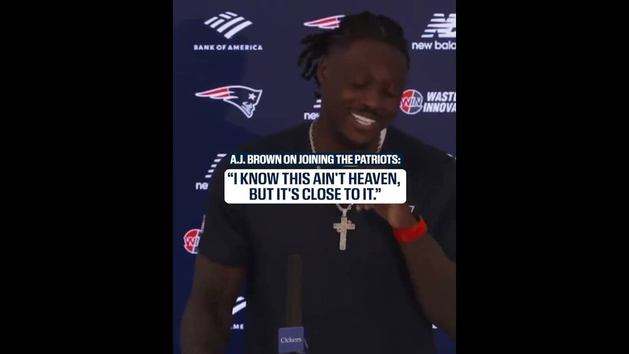 Safe to say A.J. Brown is loving his first day in New England! (via @patriots/IG)
