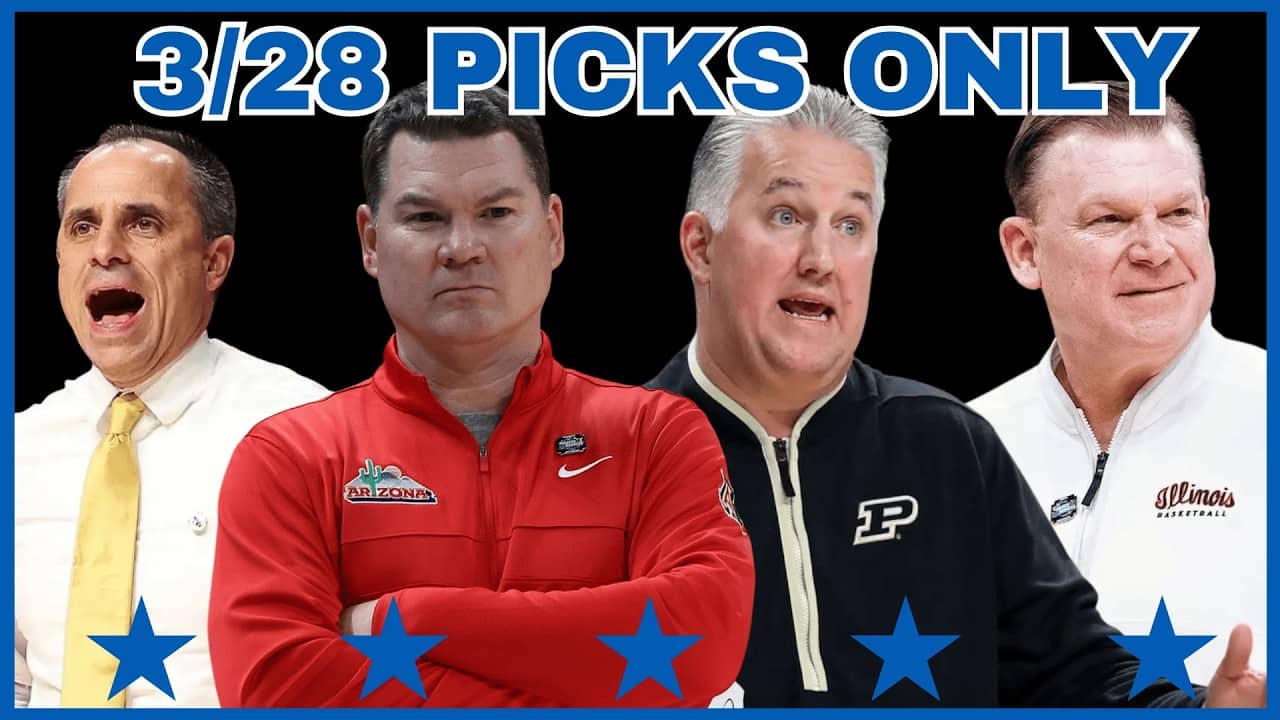 Elite Eight March Madness Picks For Saturday, March 28th ONLY - NCAA Tournament College Basketball