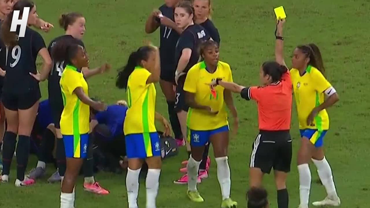 USA vs Brazil Gets OUT OF CONTROL! 😱 ALL Yellow & Red Cards