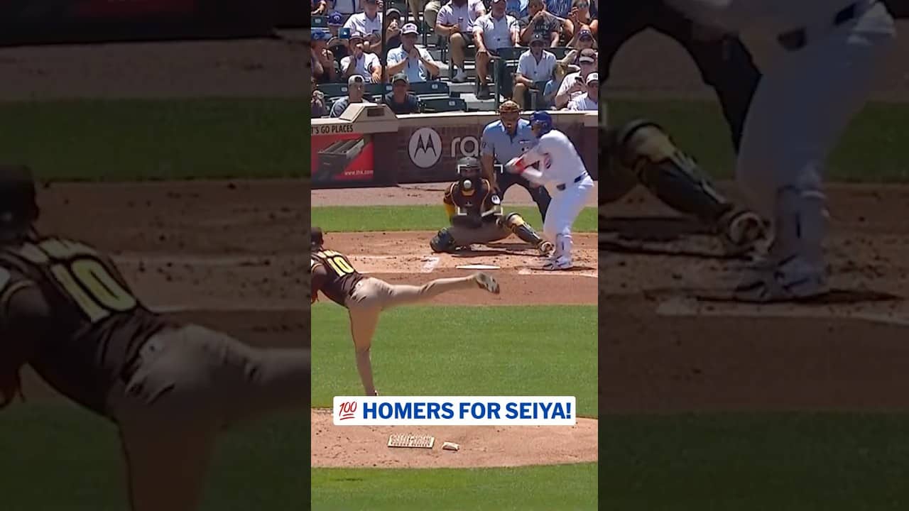 The swing that made it 100 MLB homers for Seiya Suzuki! 💪