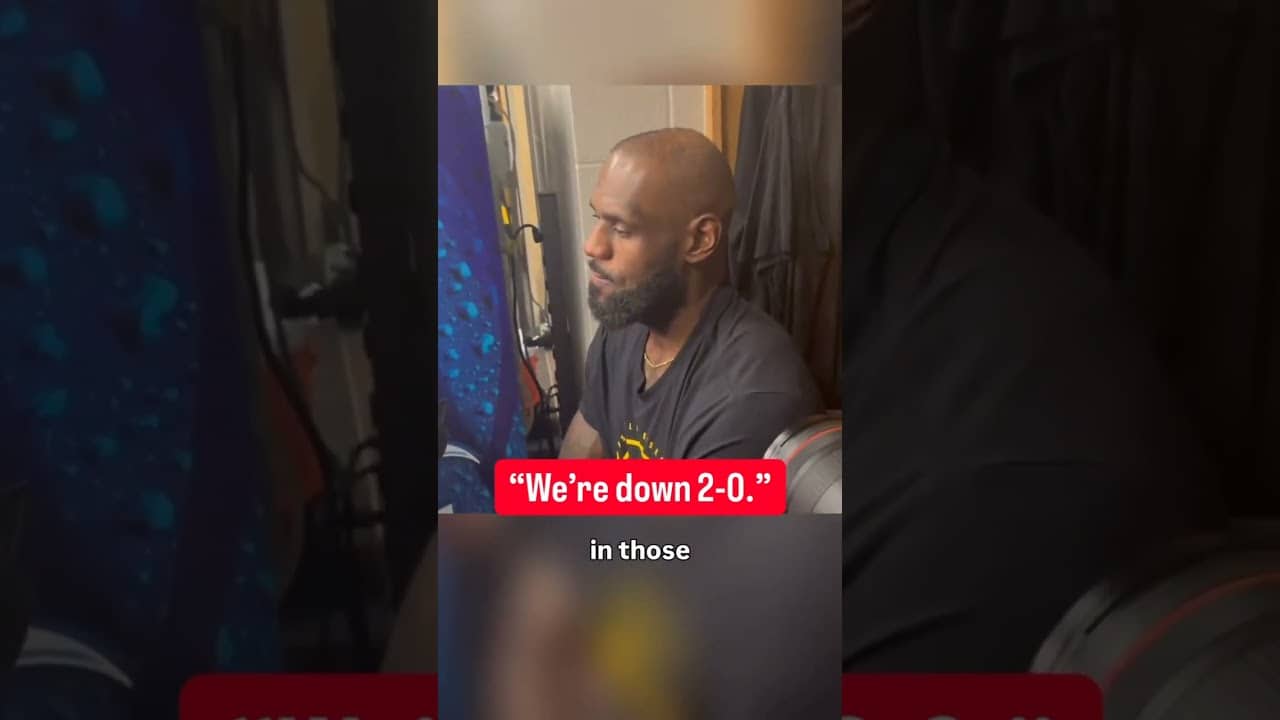LeBron kept it short after the Lakers lost to the Thunder 125-107 in Game 2 (via @mcten/X)