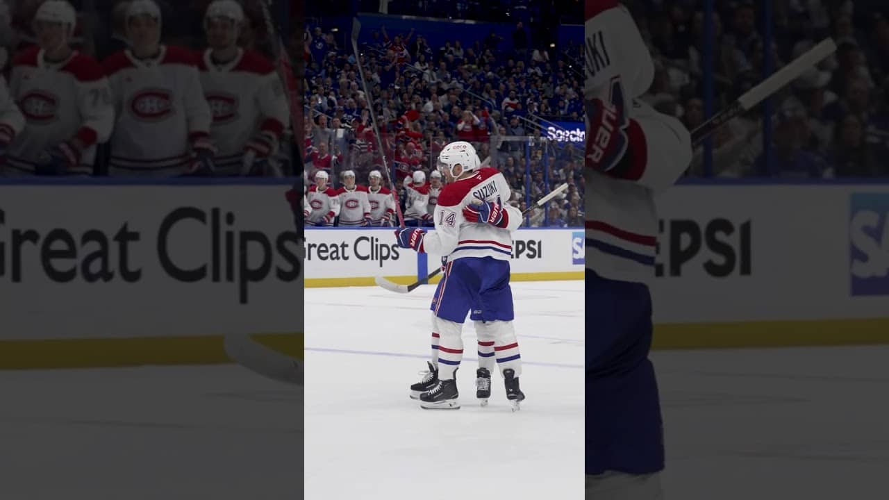 First NHL playoff goal for Lane Hutson #Shorts