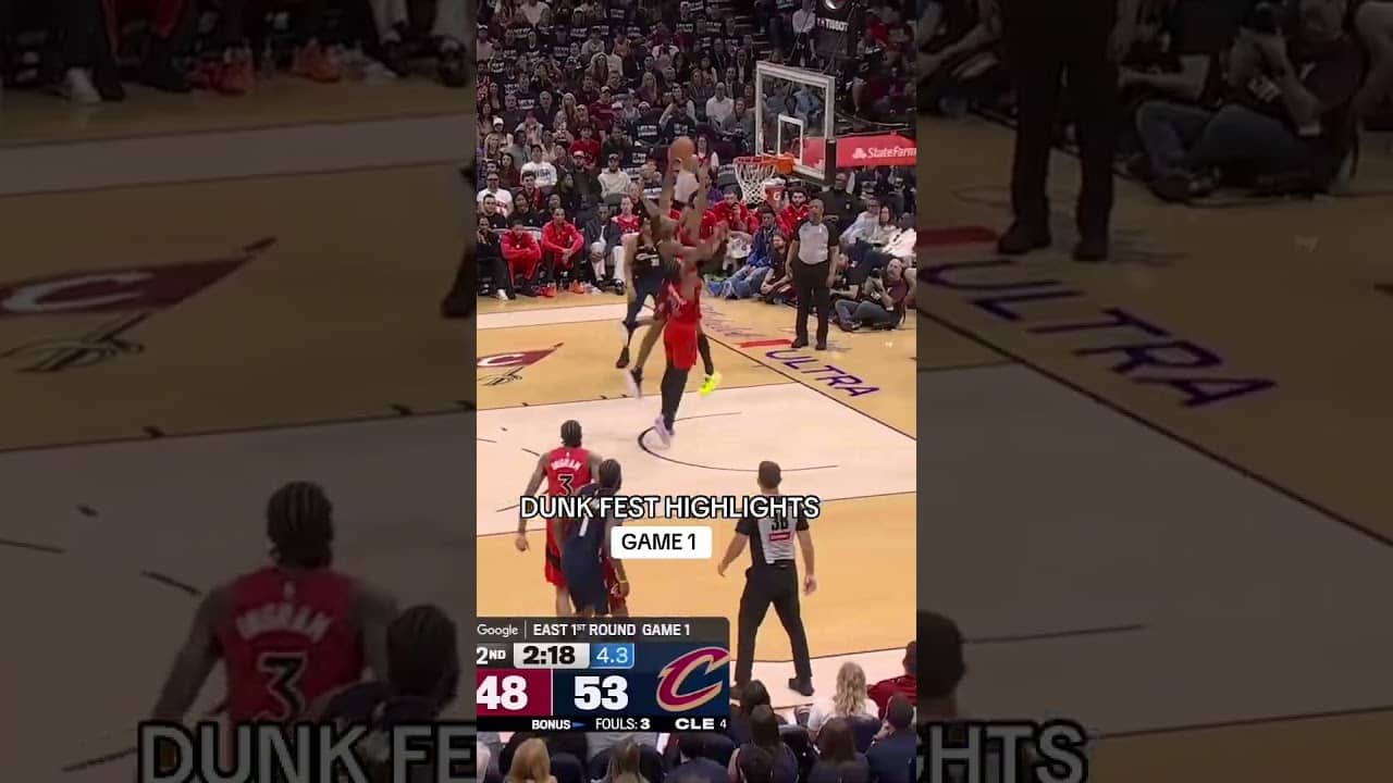 Take cover... This could become a reoccurring event. #dunk #cavs #raptors #nbaplayoffs