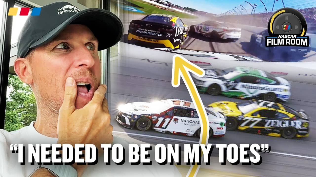 How Denny Hamlin Escaped Michigan's Huge Wreck | NASCAR Film Room