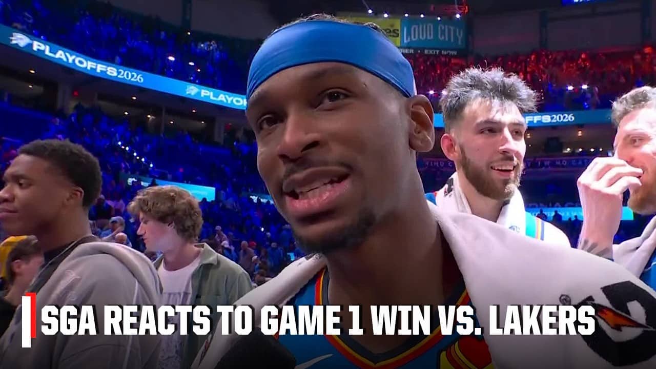 Shai Gilgeous-Alexander reacts to OKC's Game 1 win over LeBron James and the Lakers ⚡️ | NBA on ESPN