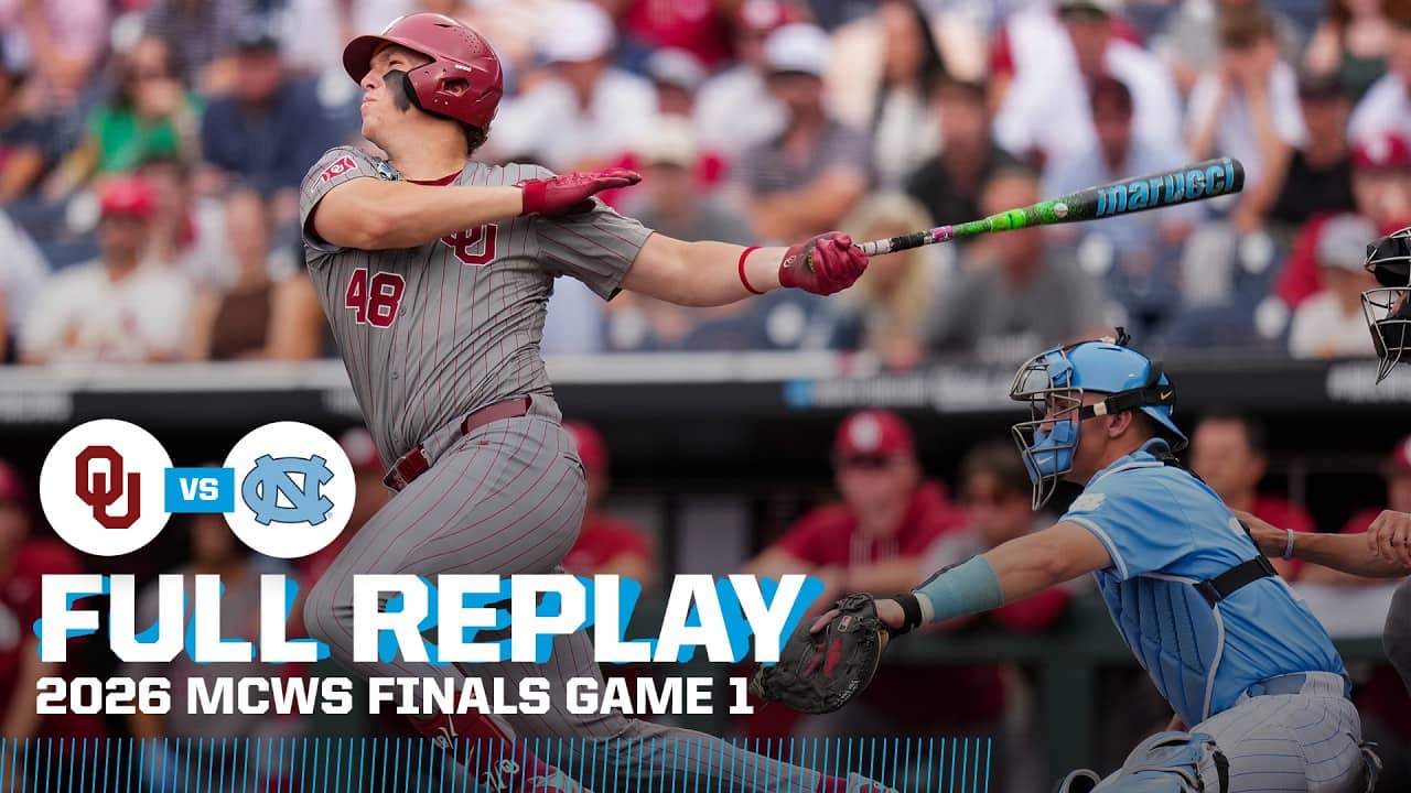 Oklahoma vs. North Carolina: 2026 Men's College World Series finals Game 1 | FULL REPLAY