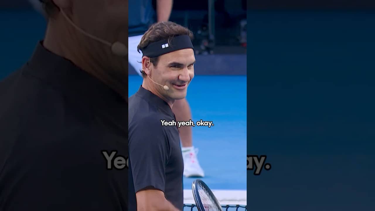 Federer jokes with Agassi about how SLOW his serve is 🤣