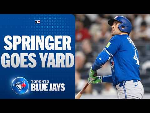 SPRINGER DINGER into the Blue Jays bullpen! George Springer is pumped after his solo Bronx homer 💪