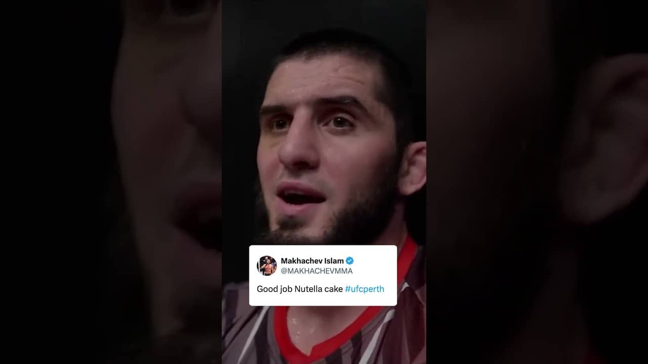 Islam Makhachev with a message for Carlos Prates after his win at #UFCPerth 😂 (via @UFC/TT)