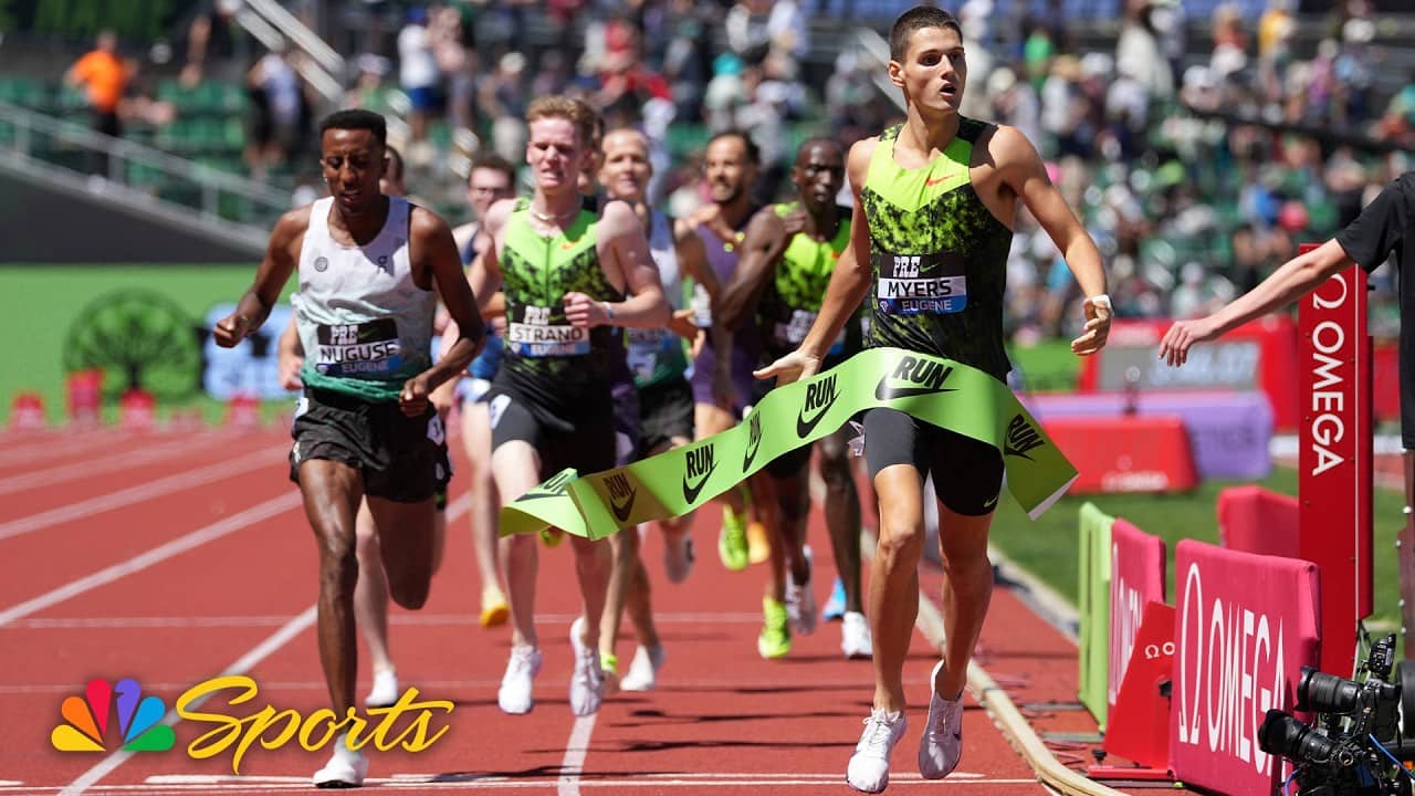 Cameron Myers holds off Yared Nuguse for Bowerman Mile win at Prefontaine Classic | NBC Sports