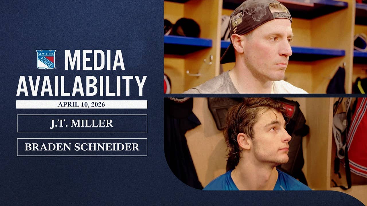 NYR Practice: J.T. Miller & Braden Schneider Media Availability | Apr. 10, 2026