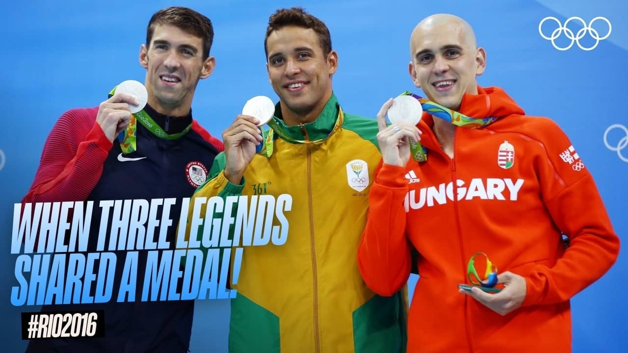 When Three Swimming Greats Shared a Medal! 🥈🥈🥈