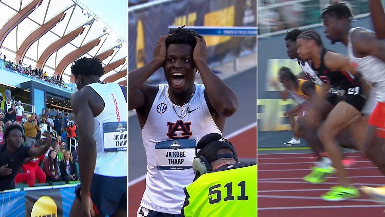 RAW FOOTAGE of Ja'Kobe Tharp's World Record 110m hurdles at NCAA Championships