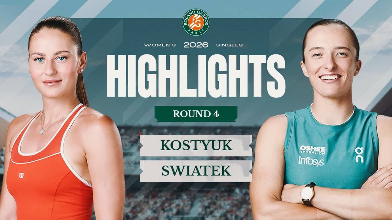Marta Kostyuk vs Iga Swiatek | Round 4 Highlights | Roland-Garros 2026