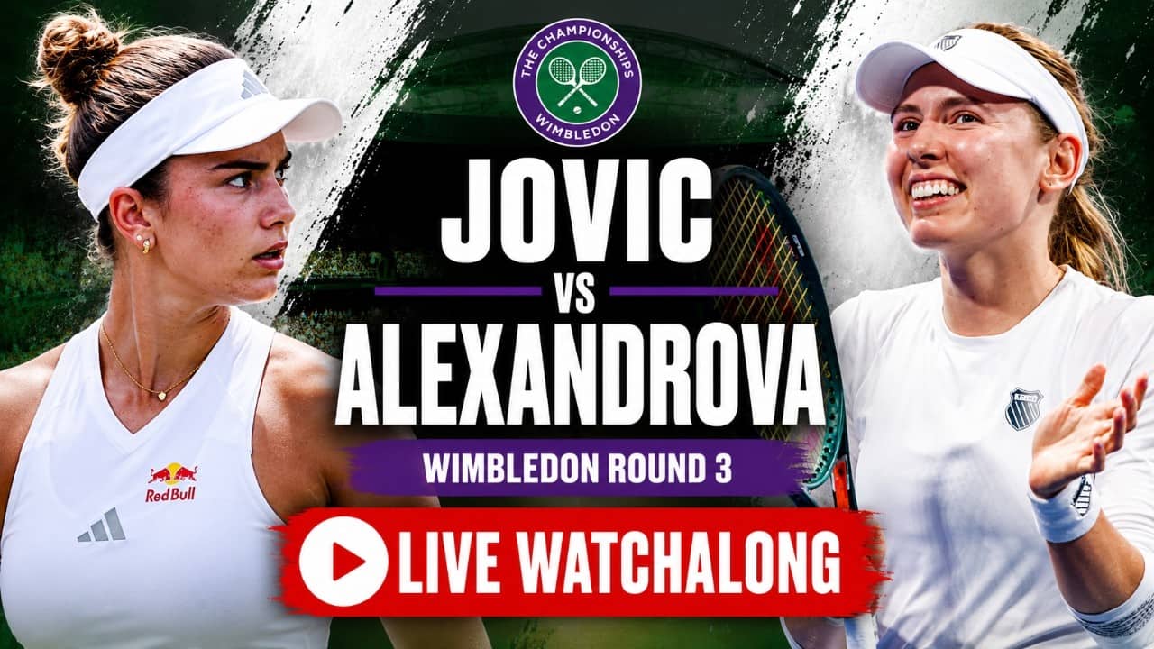 Iva Jovic vs Ekaterina Alexandrova | Wimbledon 2026 Round 3 | LIVE TENNIS WATCHALONG