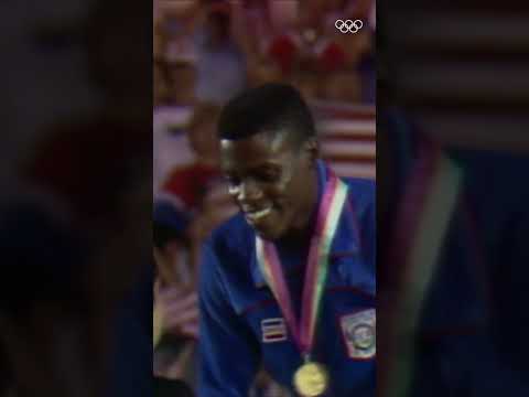 Carl Lewis remarkably securing four gold medals during a legendary summer at #LA1984. 🤩 #Olympics