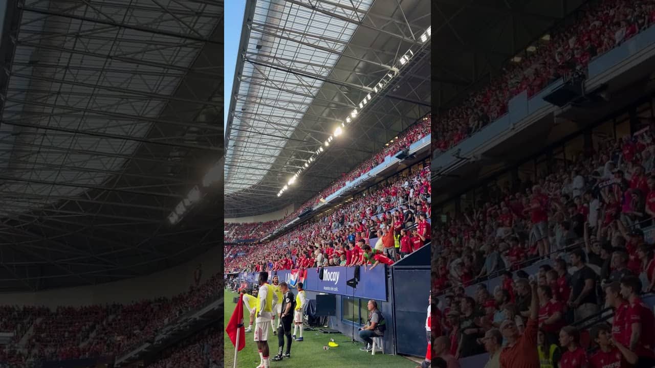 El Sadar celebra el gol de Raúl García de Haro para poner el 1-1 en el #OsasunaSevilla