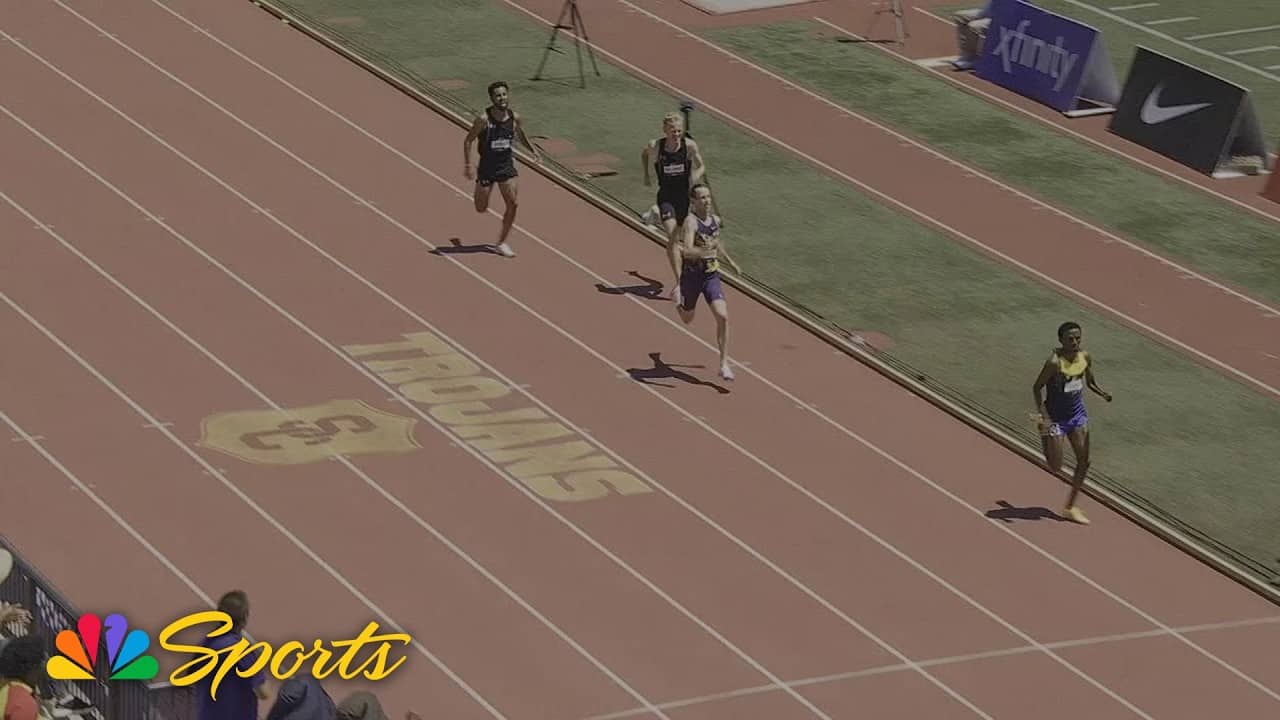 Tshepo Tshite barely holds off Cole Hocker in men's 3000m at LA Grand Prix | NBC Sports
