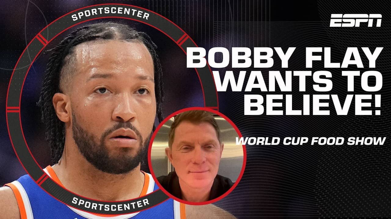 Bobby Flay is CAUTIOUSLY OPTIMISTIC about his New York Knicks in the playoffs 😅 | SportsCenter
