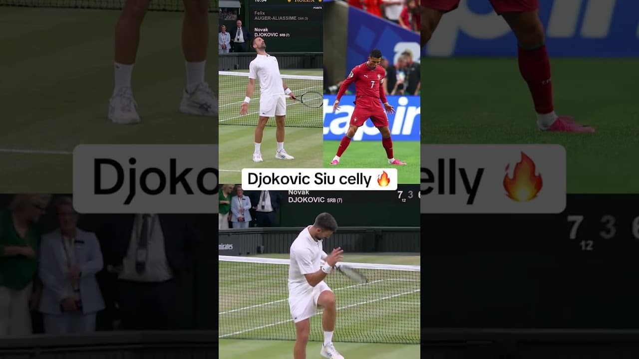 Novak Djokovic looking like Ronaldo after his match at Wimbledon 🐐